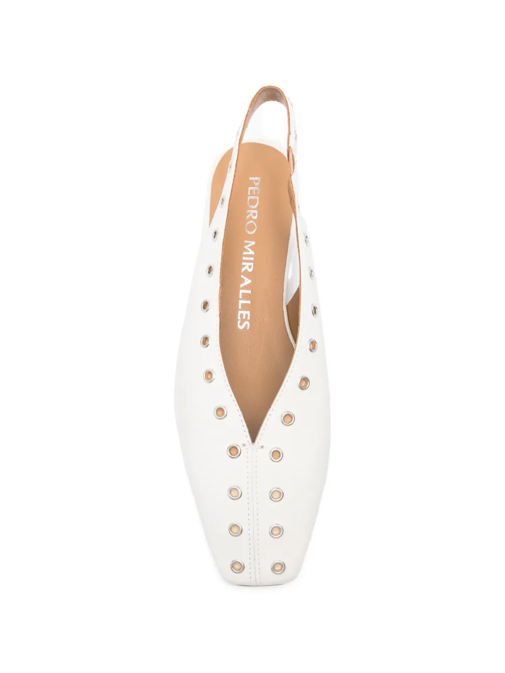 Pedro Miralles eyelet-embellishment mules Wit