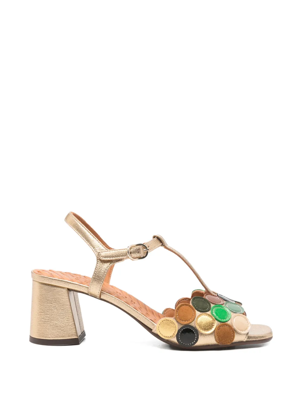 Chie Mihara t-strap circle-embellished sandals Goud