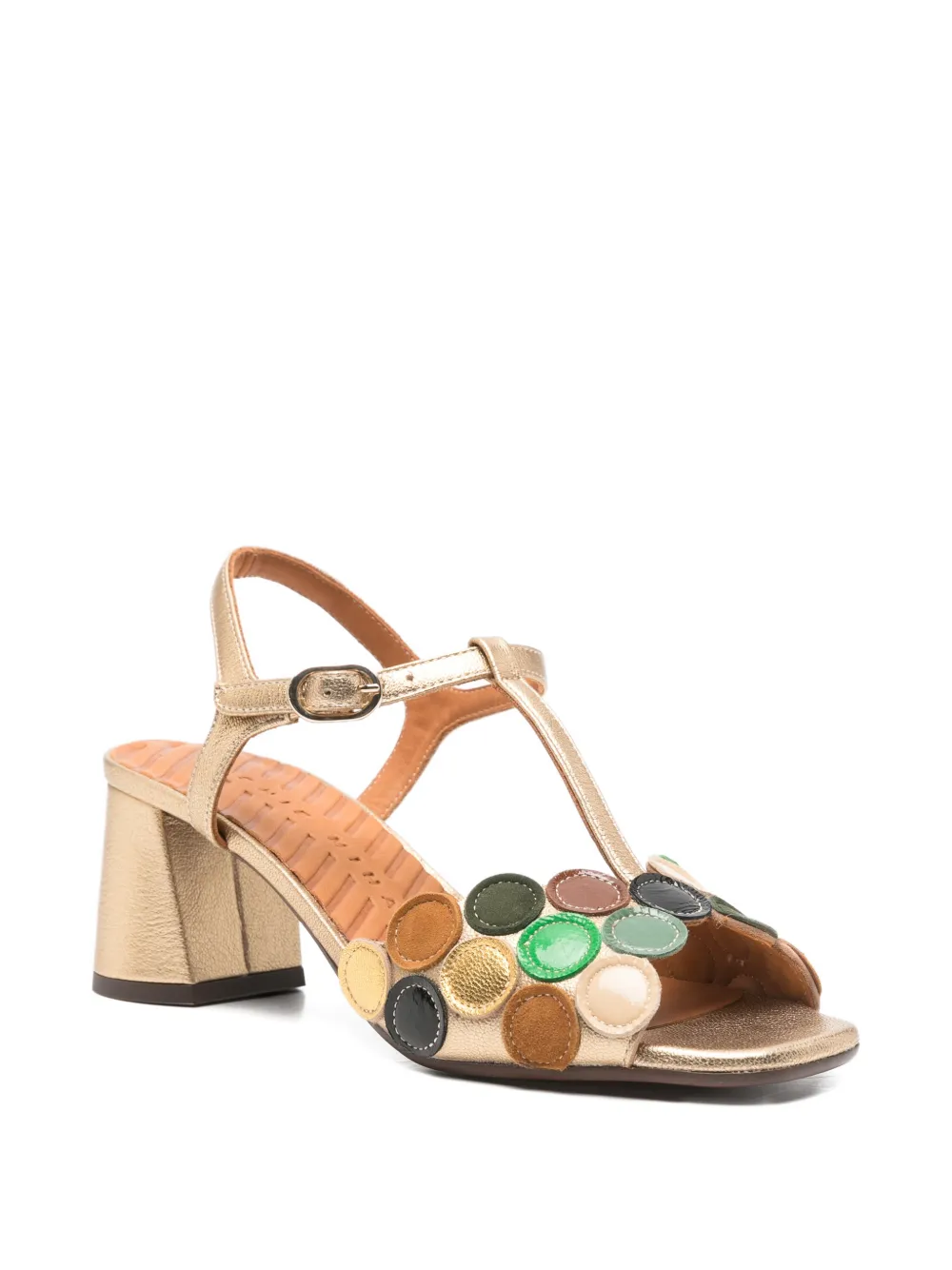 Chie Mihara t-strap circle-embellished sandals Goud