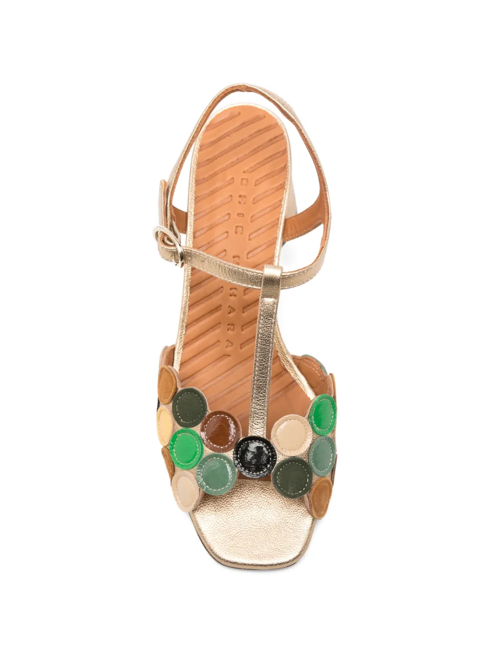 Chie Mihara t-strap circle-embellished sandals Goud