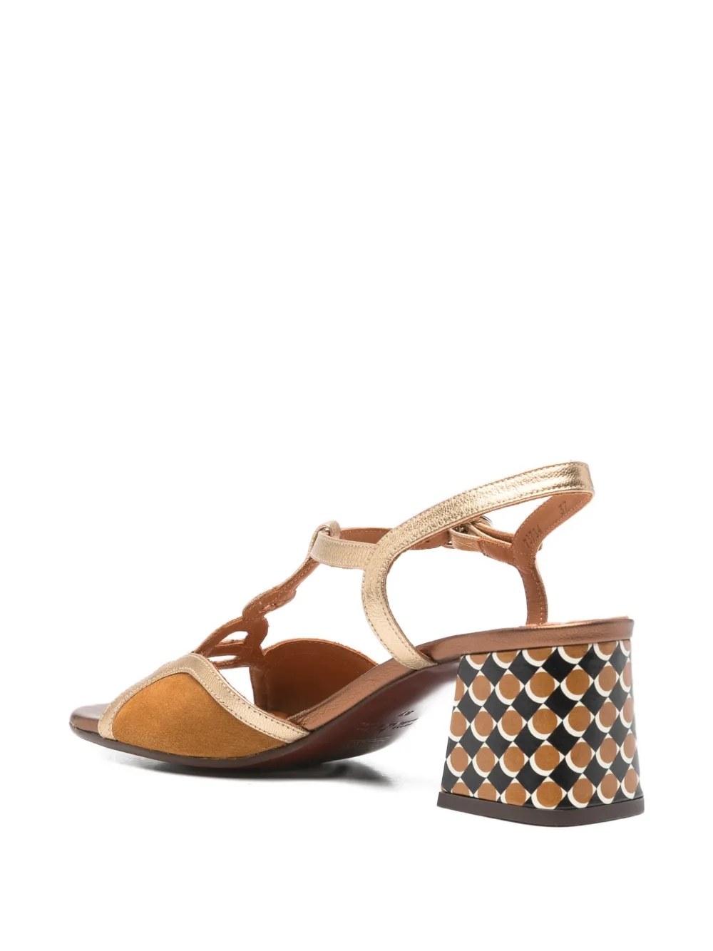 Chie Mihara T-strap patterned sandals Goud