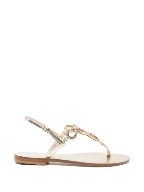 EDDI CUOMO glass-embellished T-strap sandals