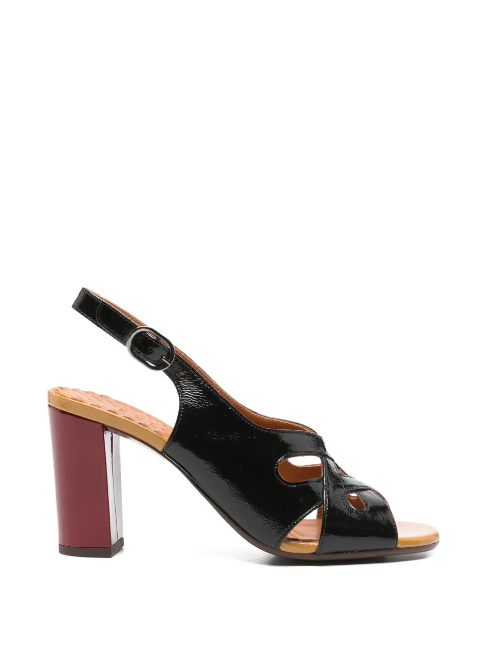Chie Mihara cutout slingback sandals Zwart
