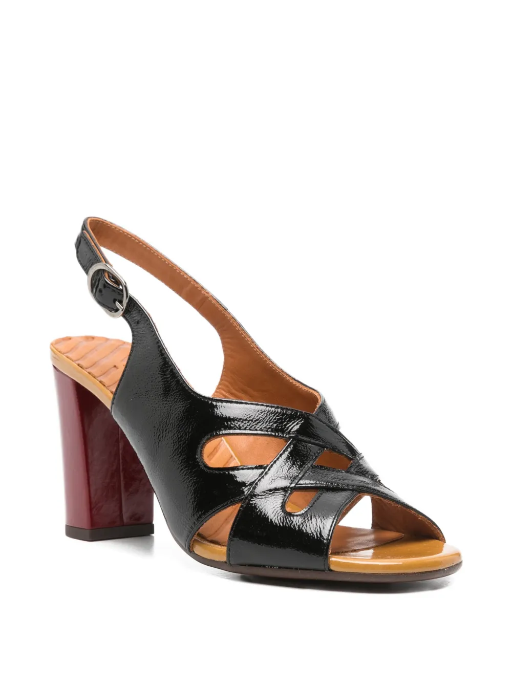 Chie Mihara cutout slingback sandals Zwart
