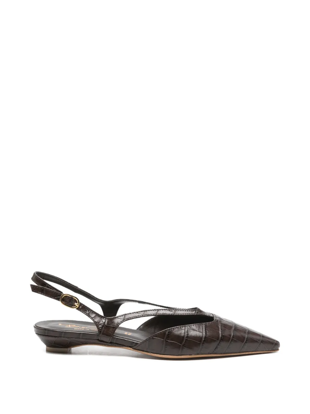 biancadi pointed-toe croc-effect pumps