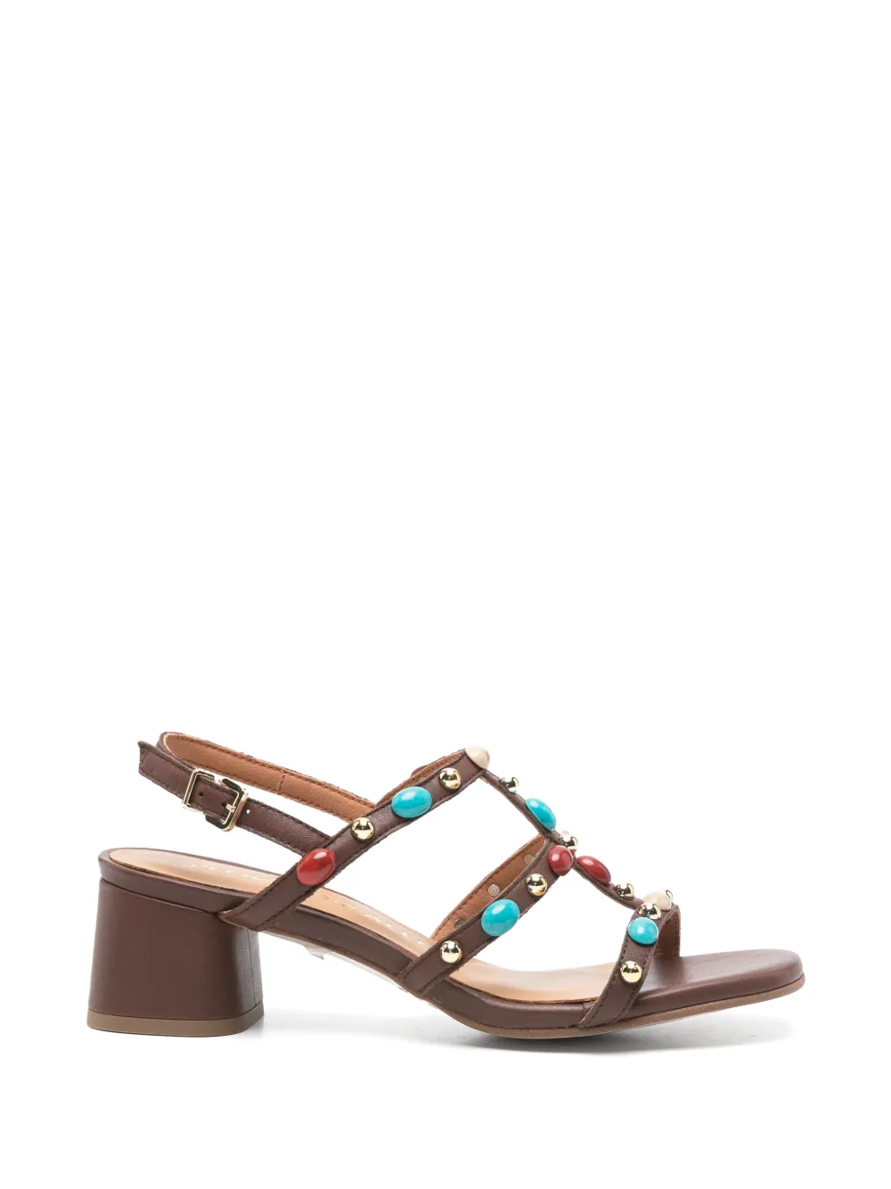 Pedro Miralles stones-embellishment sandals - Marrone