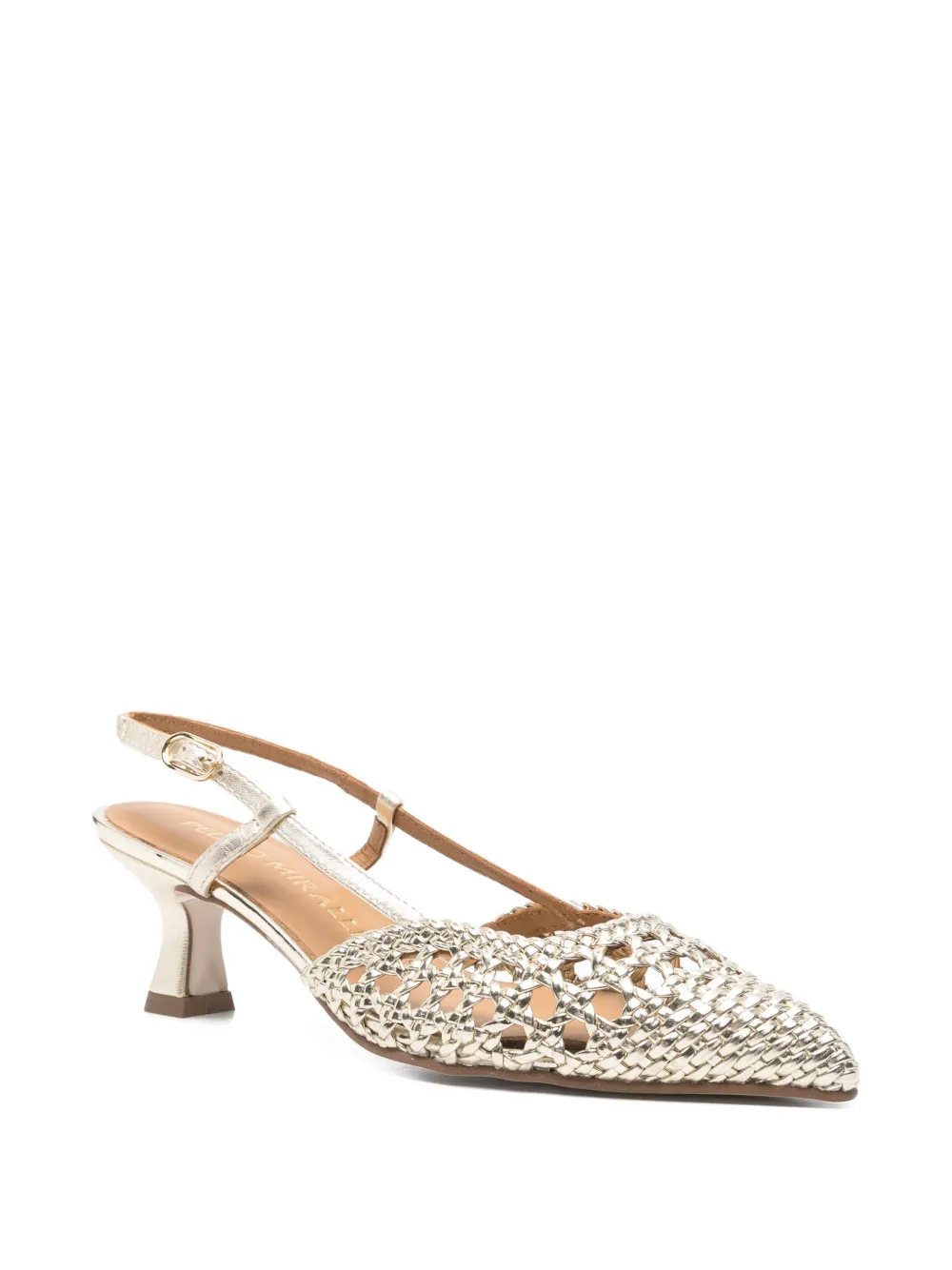 Pedro Miralles cutout mules Goud