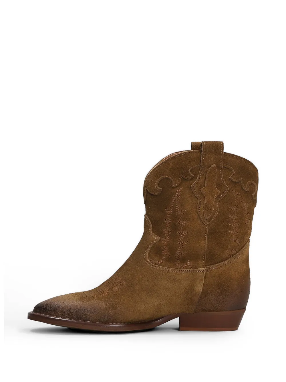 Gisel Moire embroidered western boots Bruin