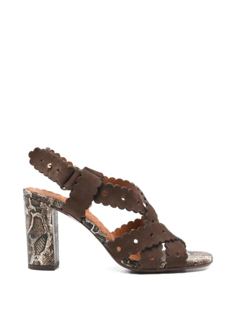Chie Mihara scalloped snakeskin sandals