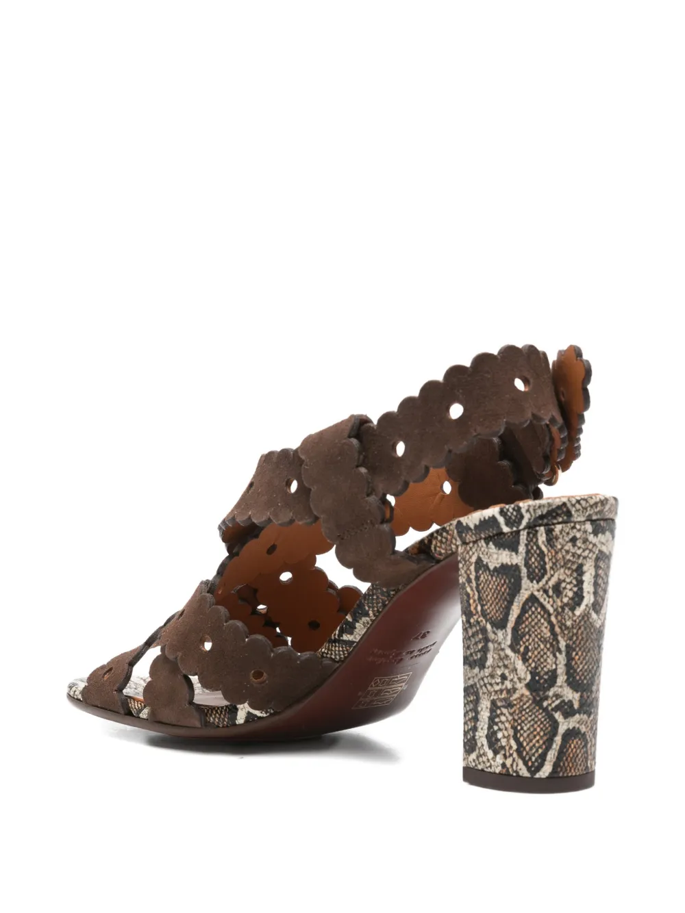 Chie Mihara scalloped snakeskin sandals Bruin