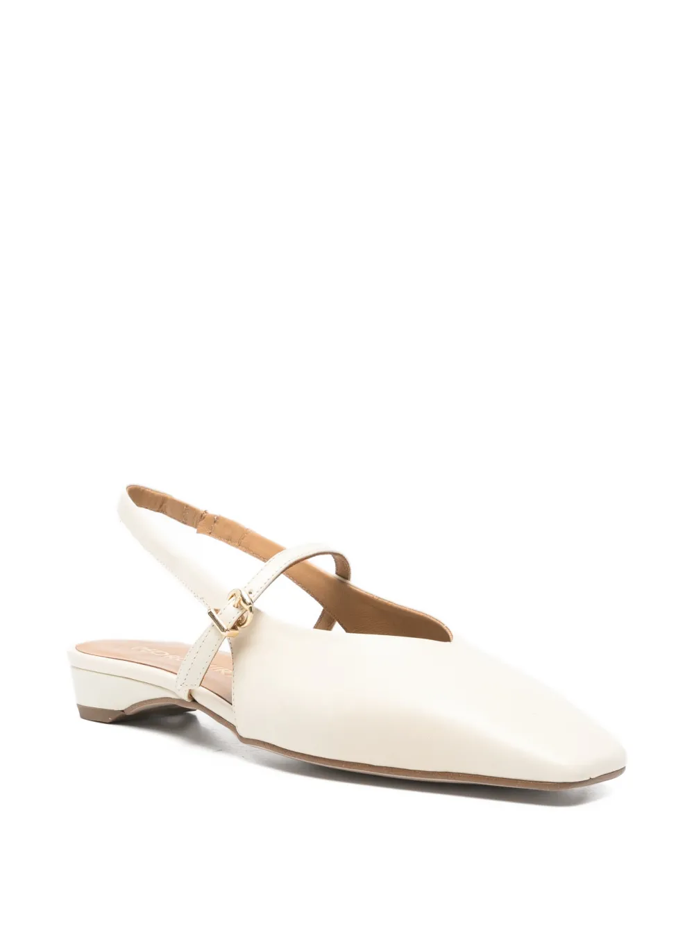 Pedro Miralles square-toe flat mules Beige