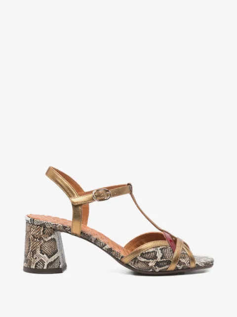 Chie Mihara snakeskin t-strap sandals