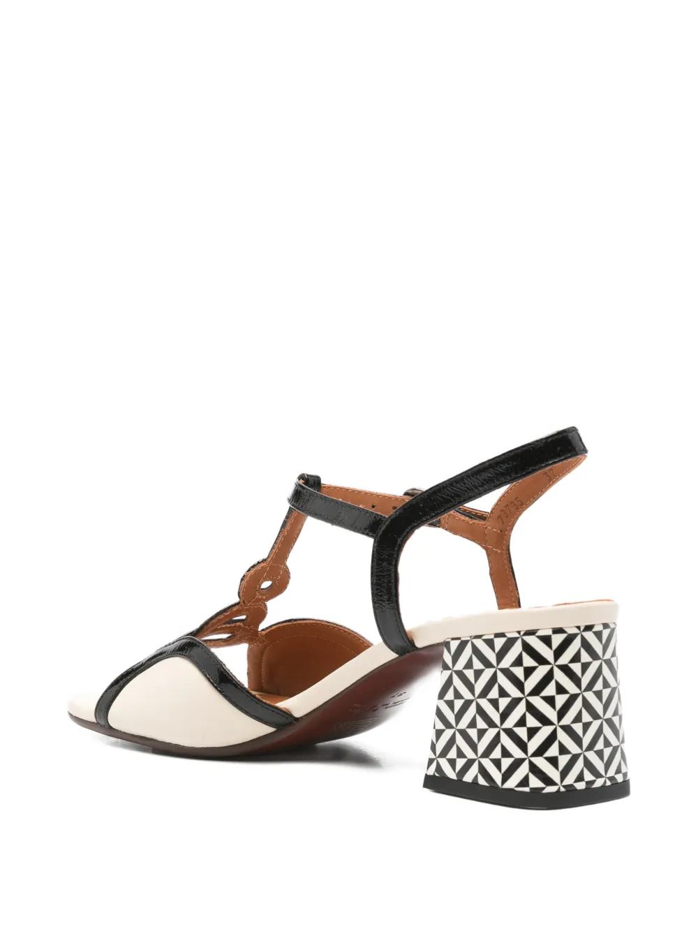 Chie Mihara T-strap patterned sandals Beige