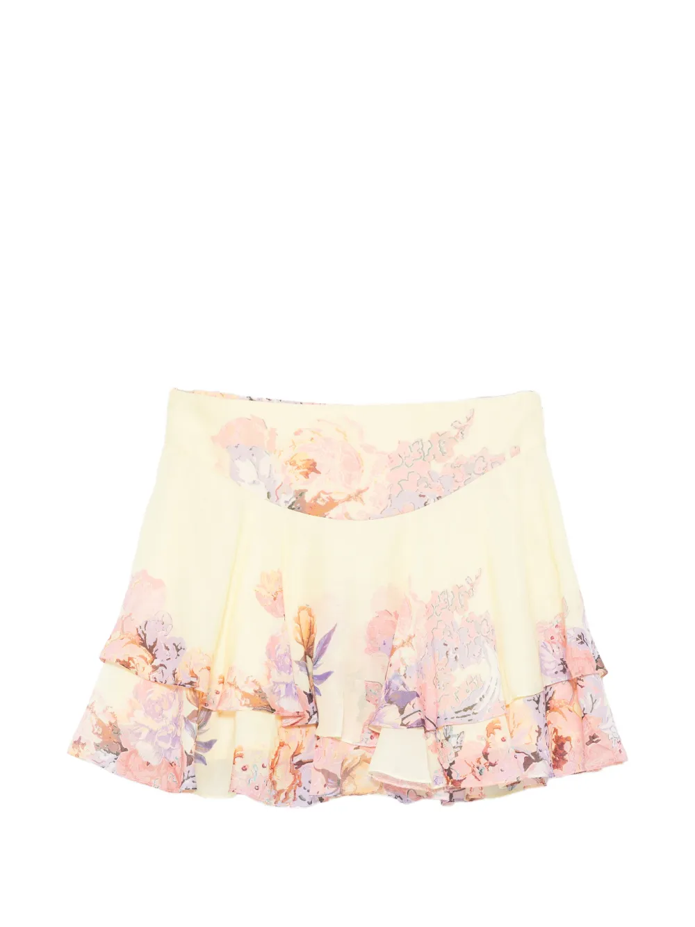 Hemant And Nandita Kysha floral-print ruffled mini skirt - Giallo