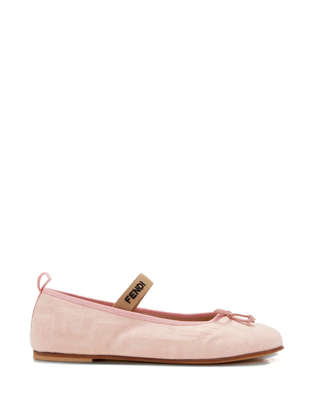 Fendi Kids Ballerine con monogramma jacquard - Rosa