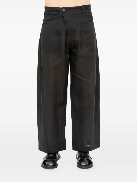 Jan Jan Van Essche sheer twill wide-leg trousers