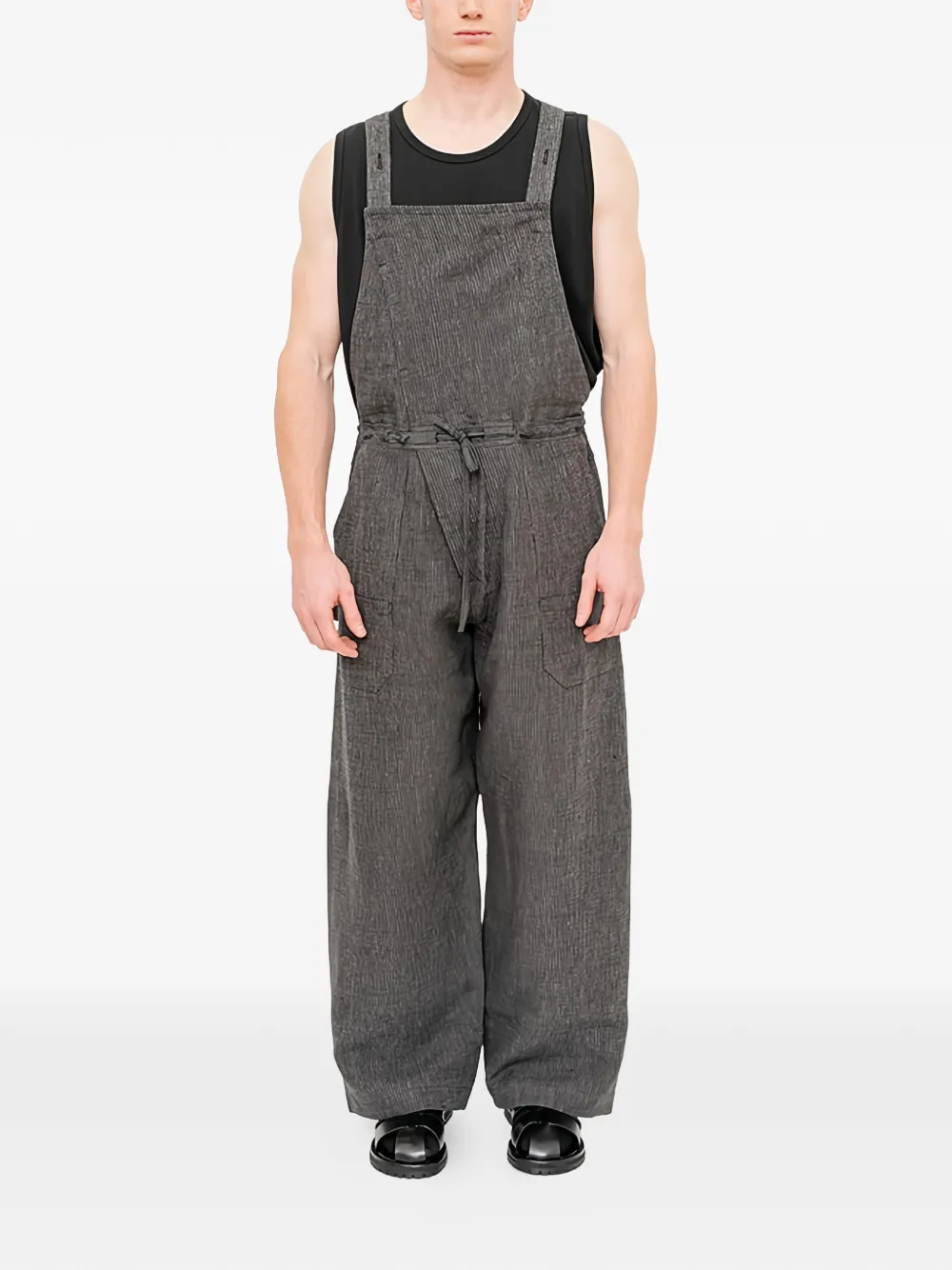 Jan Jan Van Essche striped wide-leg dungarees - Grau