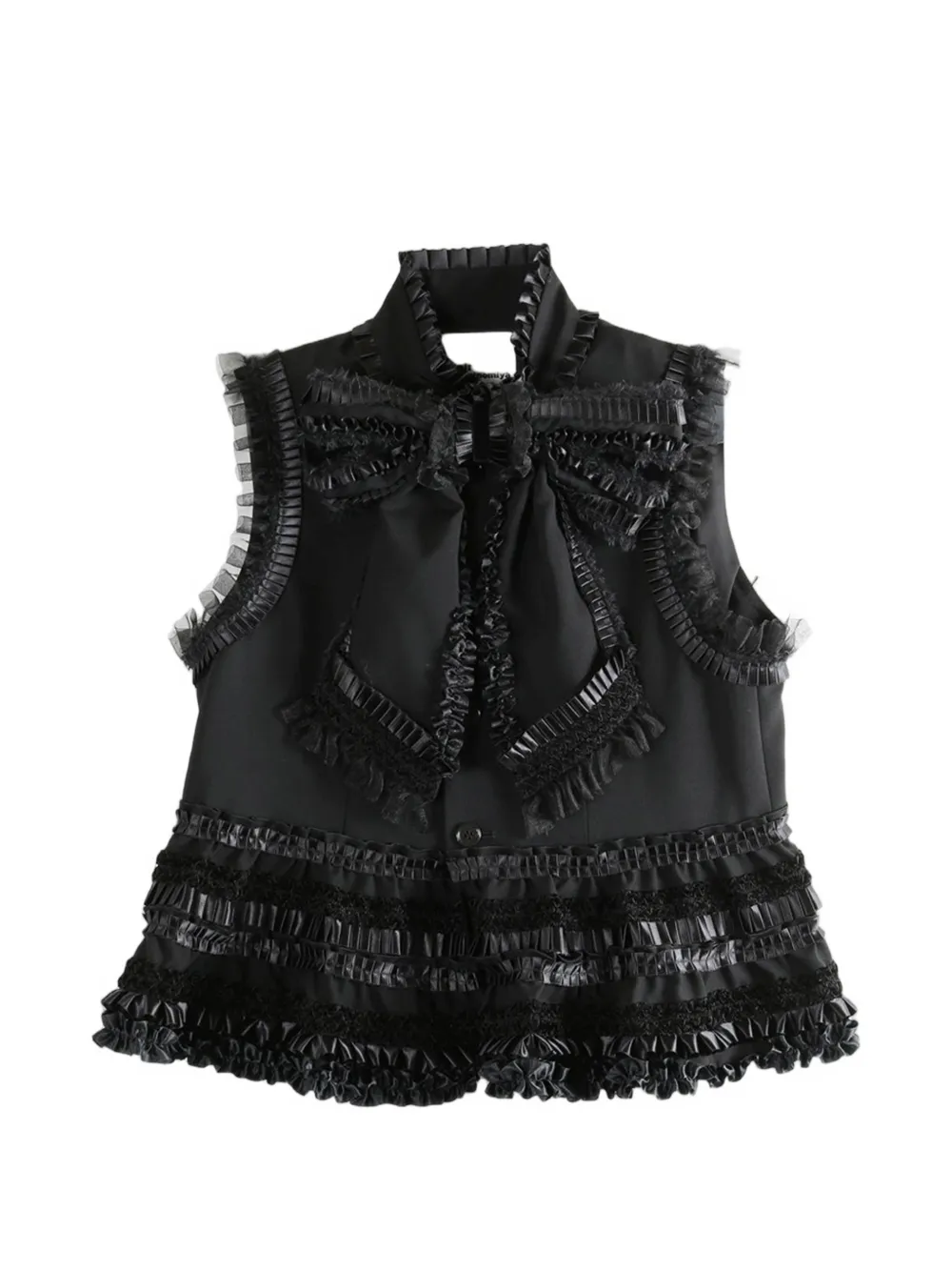 Comme Des Garçons ruffled bow vest - Schwarz