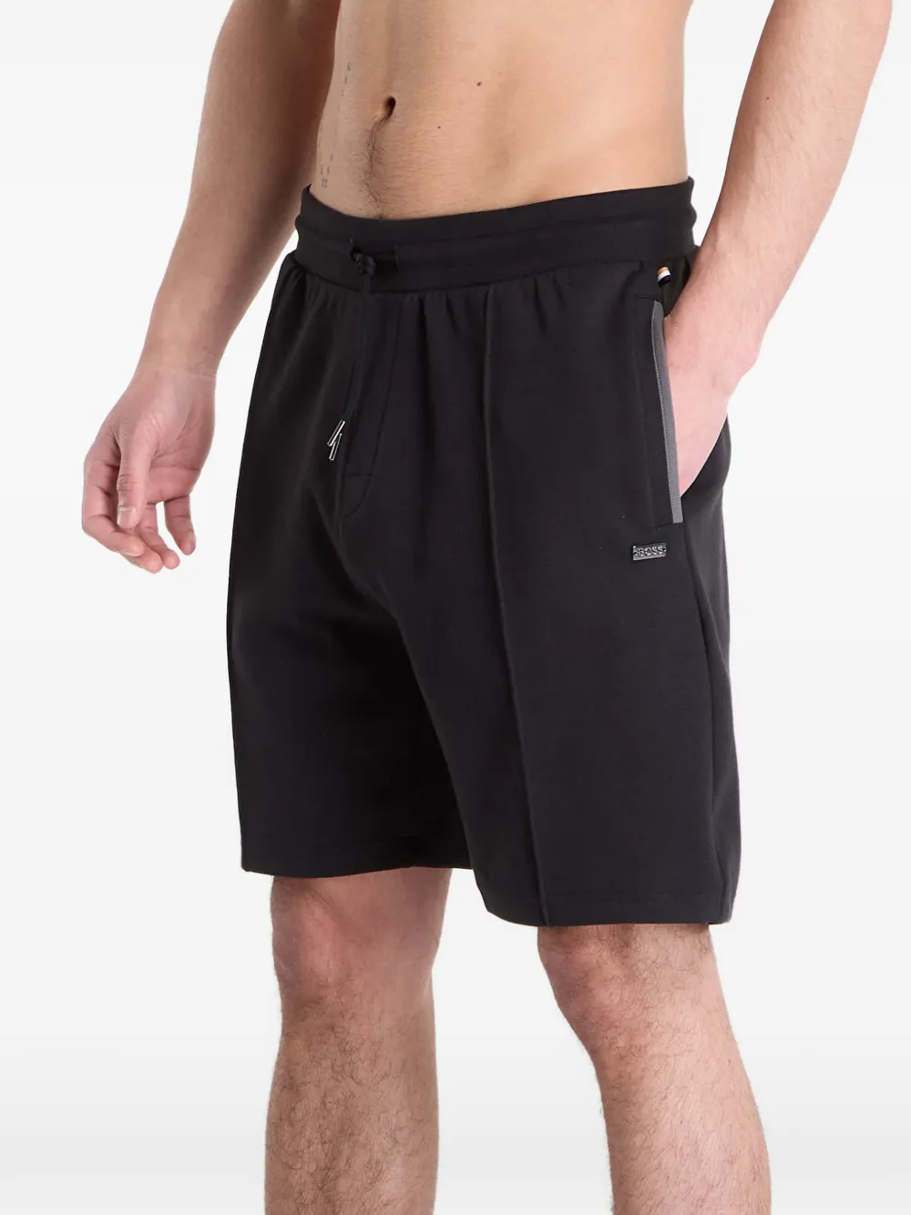 HUGO Shorts met trekkoord en vlakken Zwart