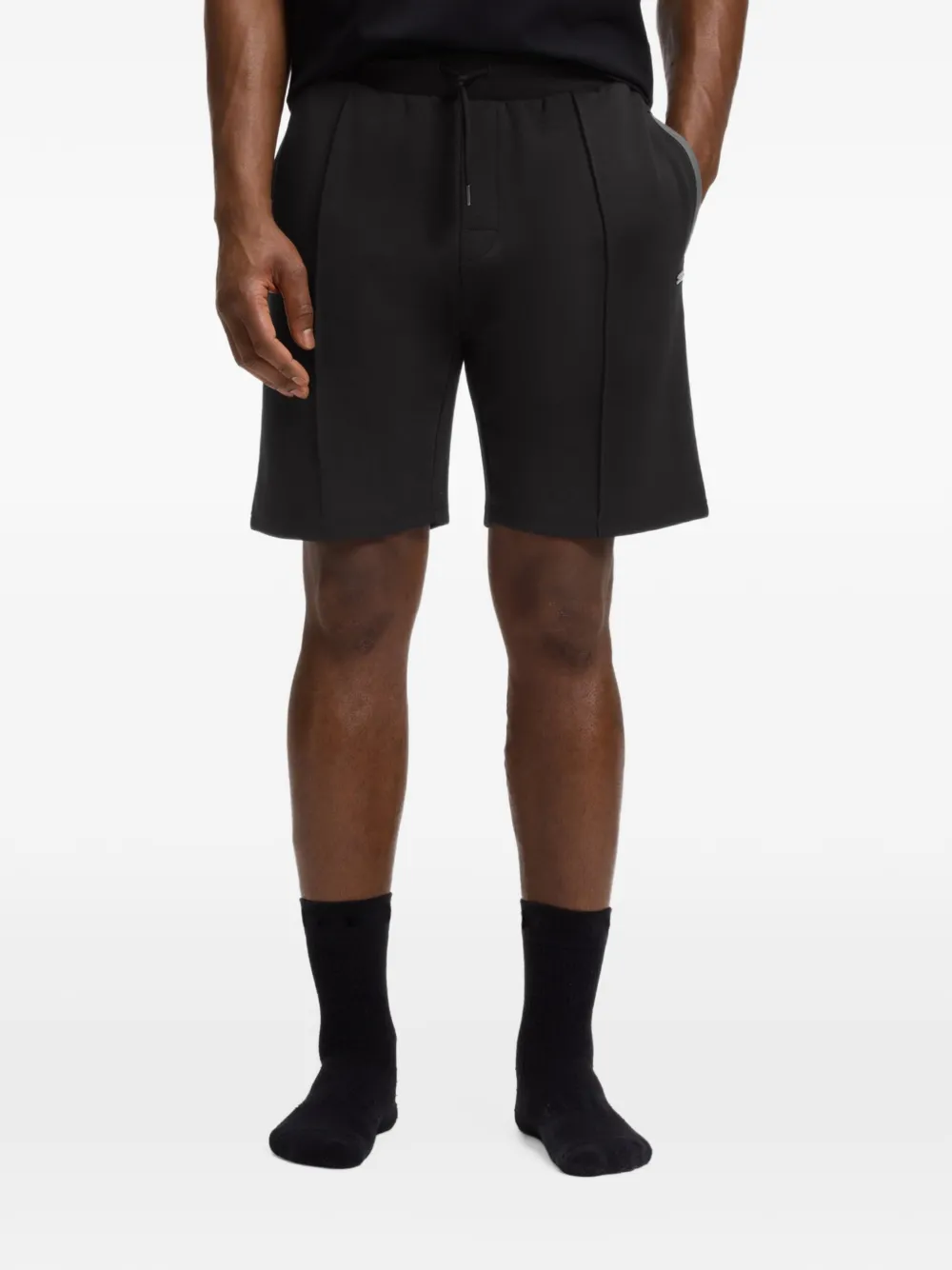 HUGO Shorts met trekkoord en vlakken Zwart