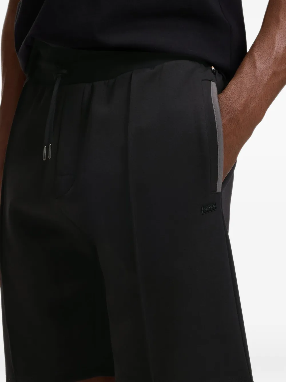 HUGO Shorts met trekkoord en vlakken Zwart