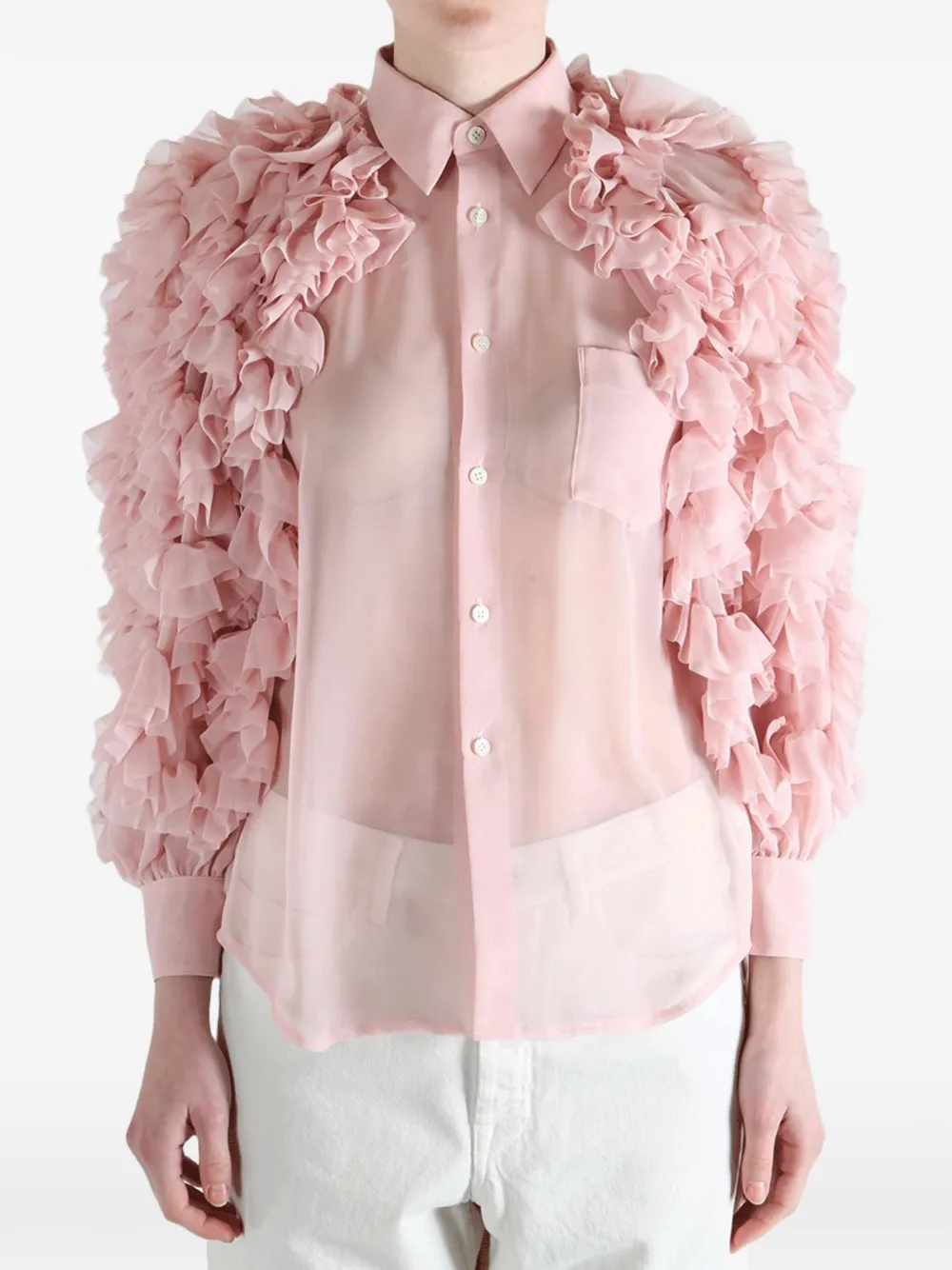 Comme Des Garçons Comme Des Garçons Blouse met ruches Roze