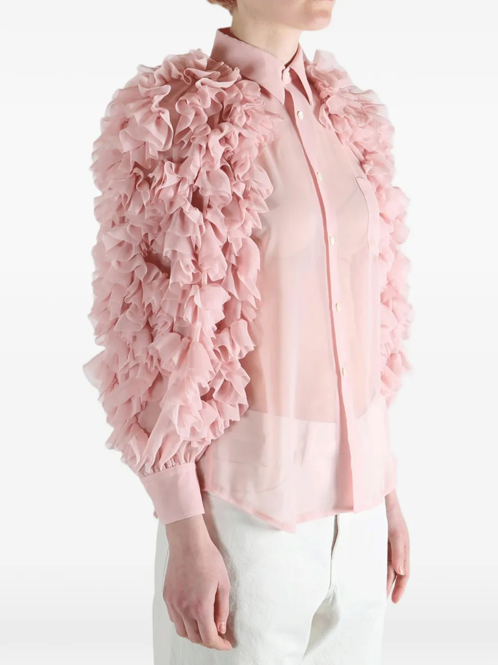 Comme Des Garçons Comme Des Garçons Blouse met ruches Roze