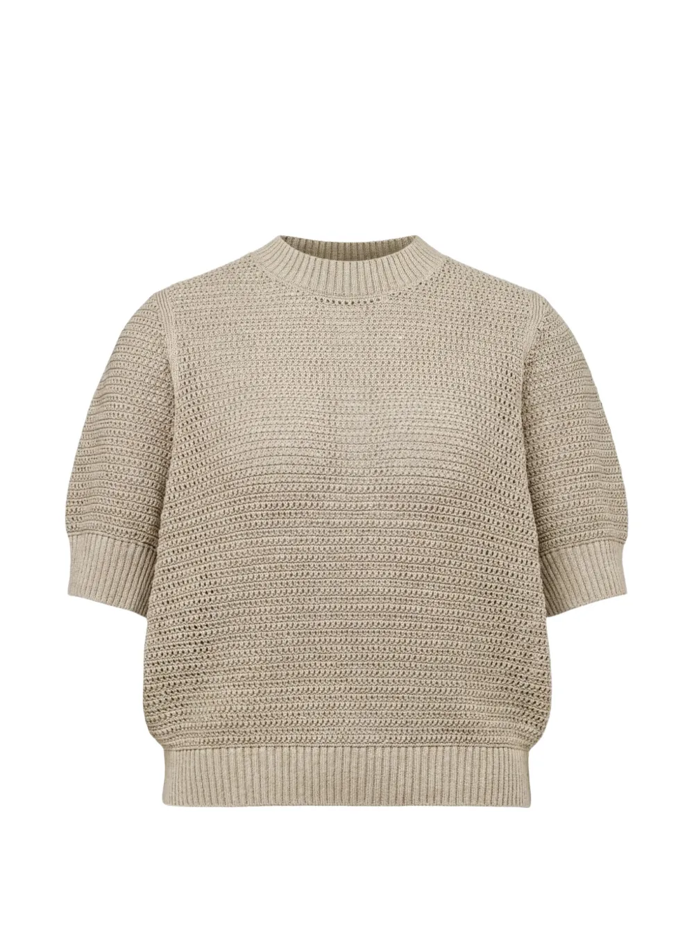 Drykorn chunky-knit short-sleeve sweater - Nude