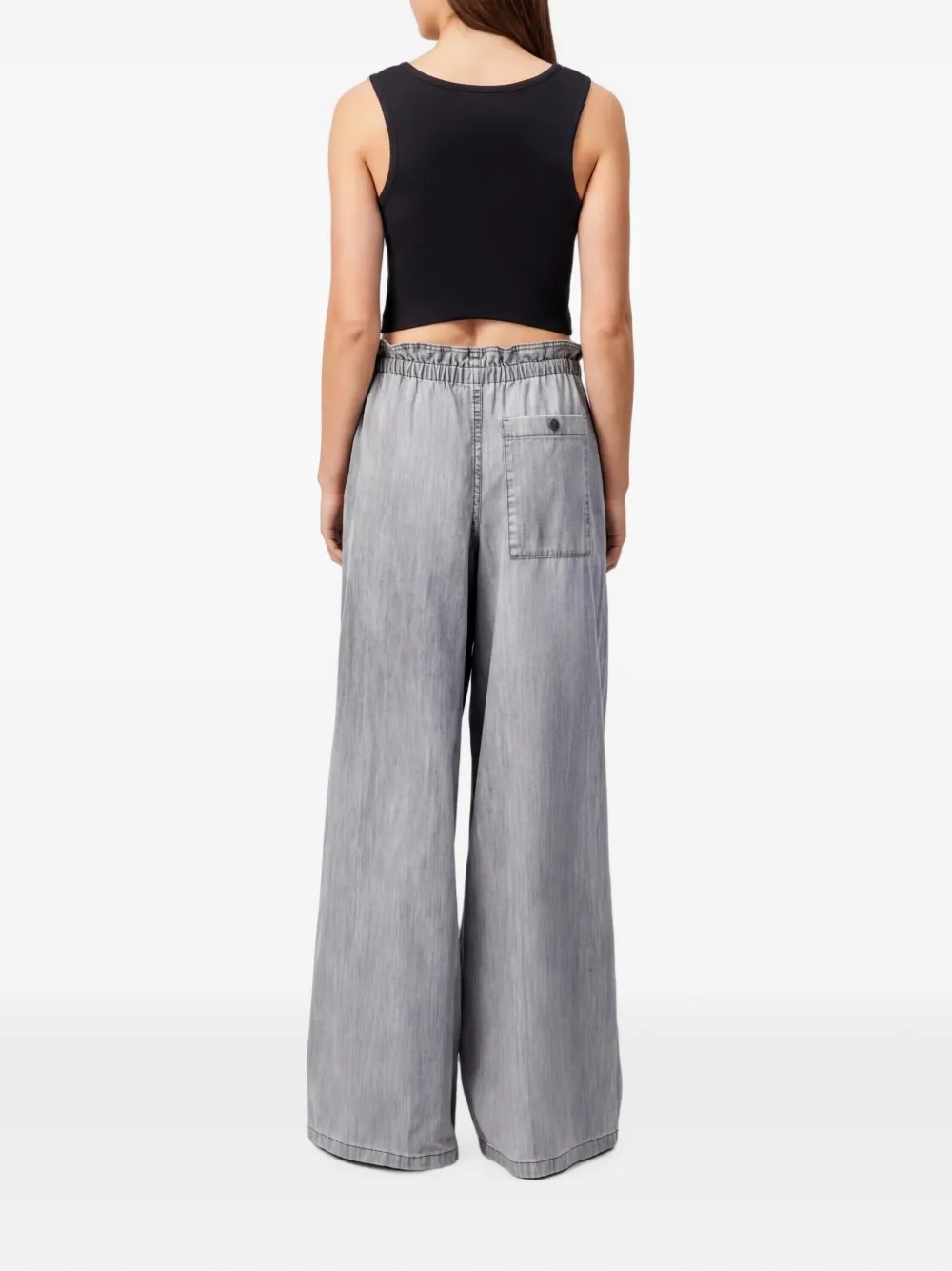 Drykorn Broek met trekkoordtaille en wijde pijpen Grijs