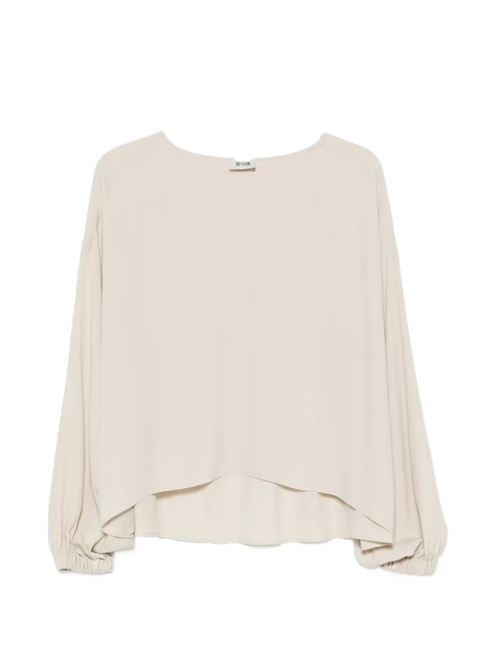 Drykorn gathered-cuff boat-neck blouse - Toni neutri