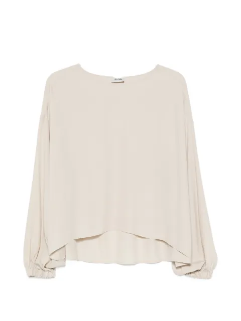 Drykorn gathered-cuff boat-neck blouse