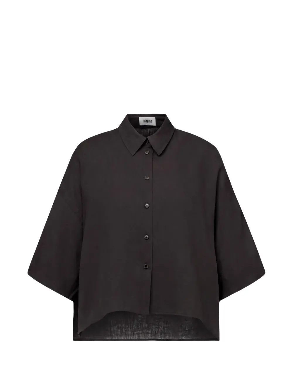 Drykorn Yarika short-sleeve cropped shirt Bruin