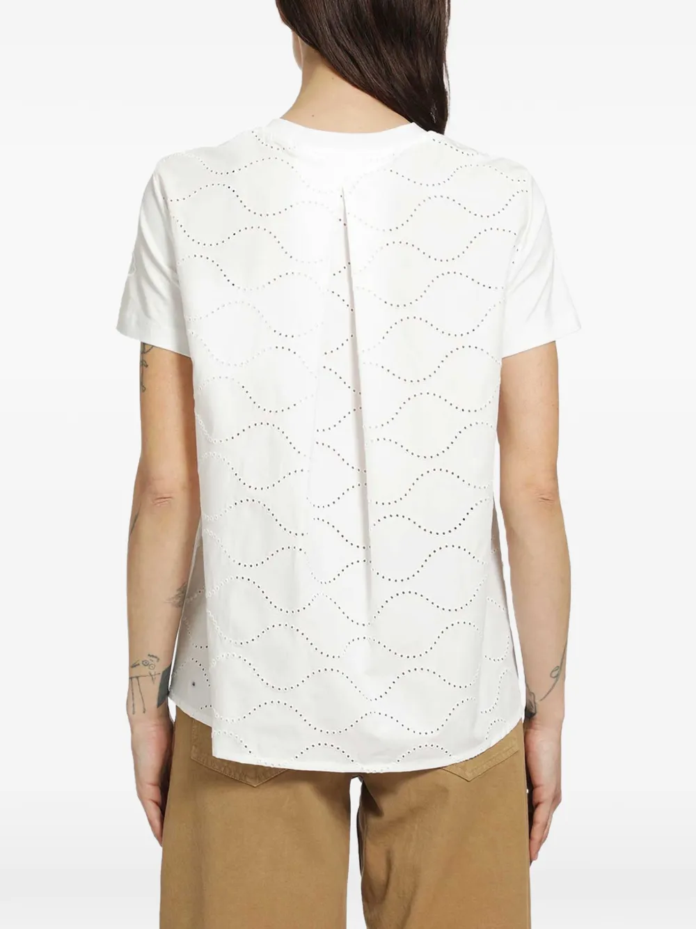 Moncler Geperforeerd T-shirt Wit