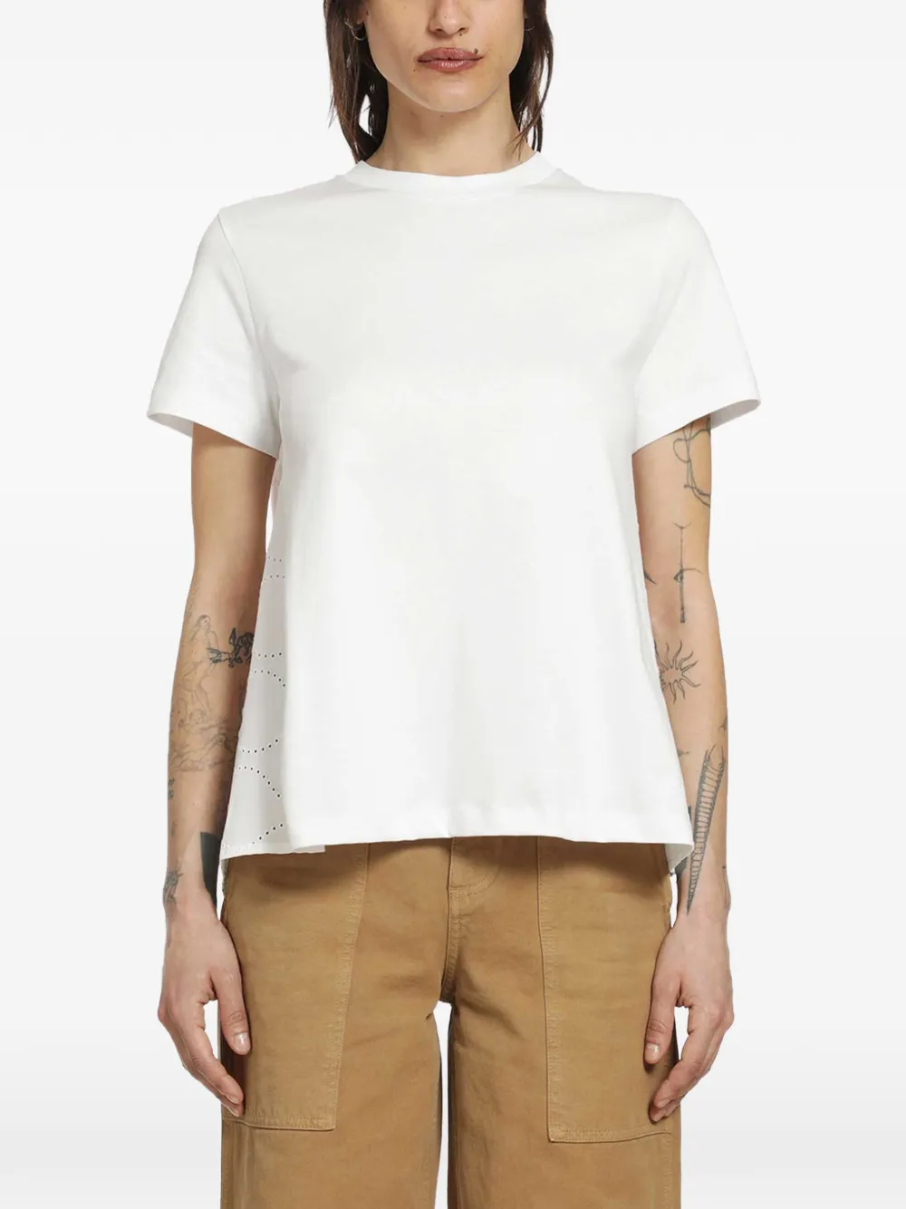 Moncler Geperforeerd T-shirt Wit