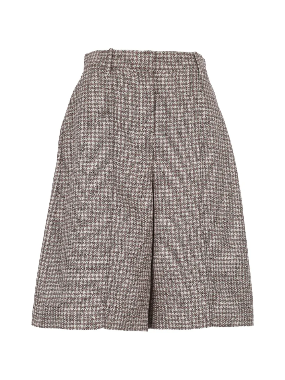 Agnona houndstooth-pattern wide-leg shorts - Marrone