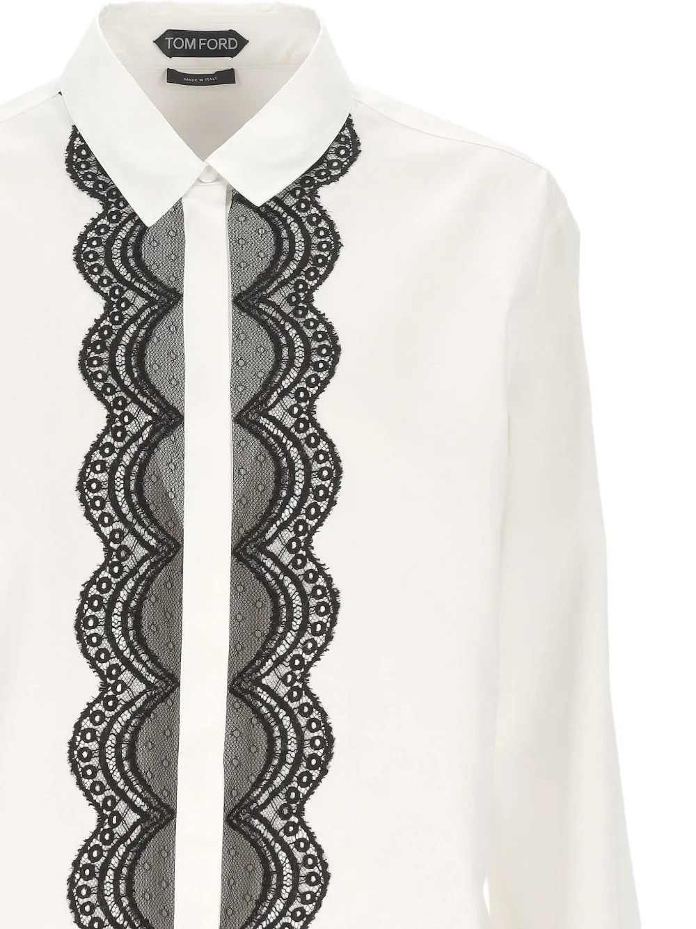 TOM FORD blouse met detail van kant Wit