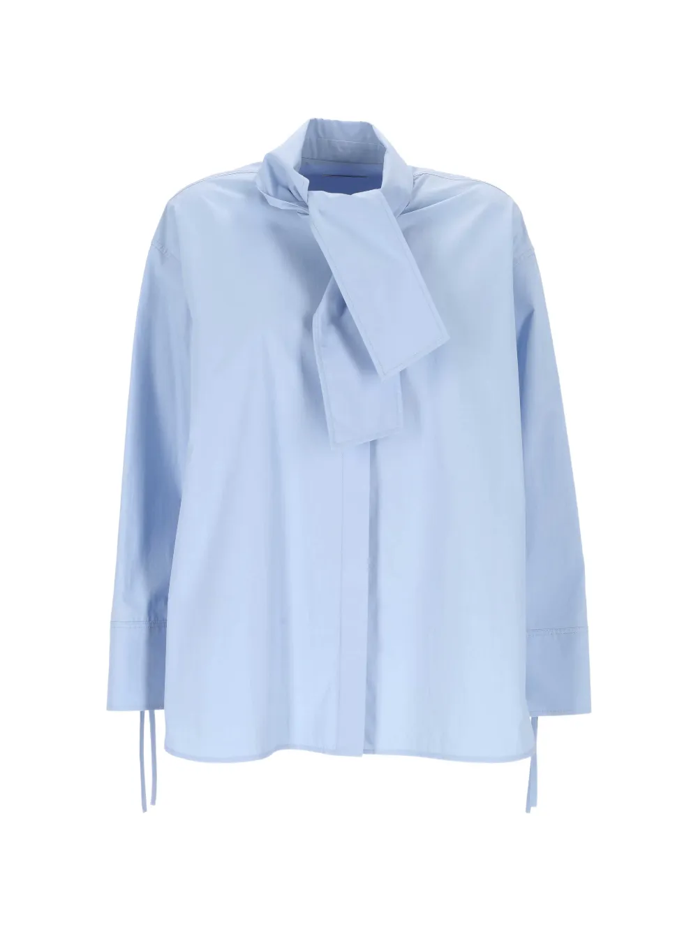 Agnona pussy-bow long-sleeve shirt - Blau