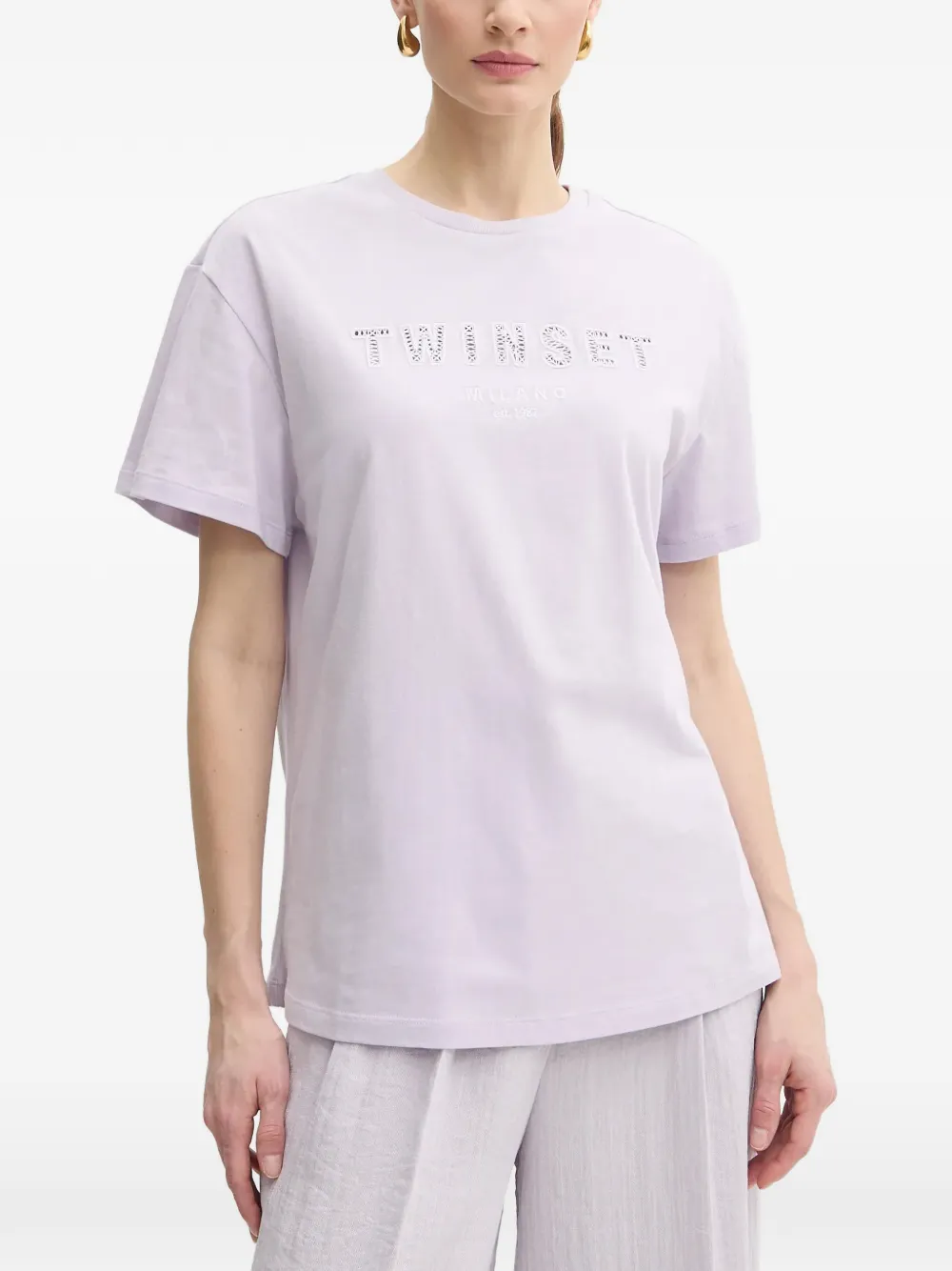 TWINSET logo-embellished T-shirt - Viola