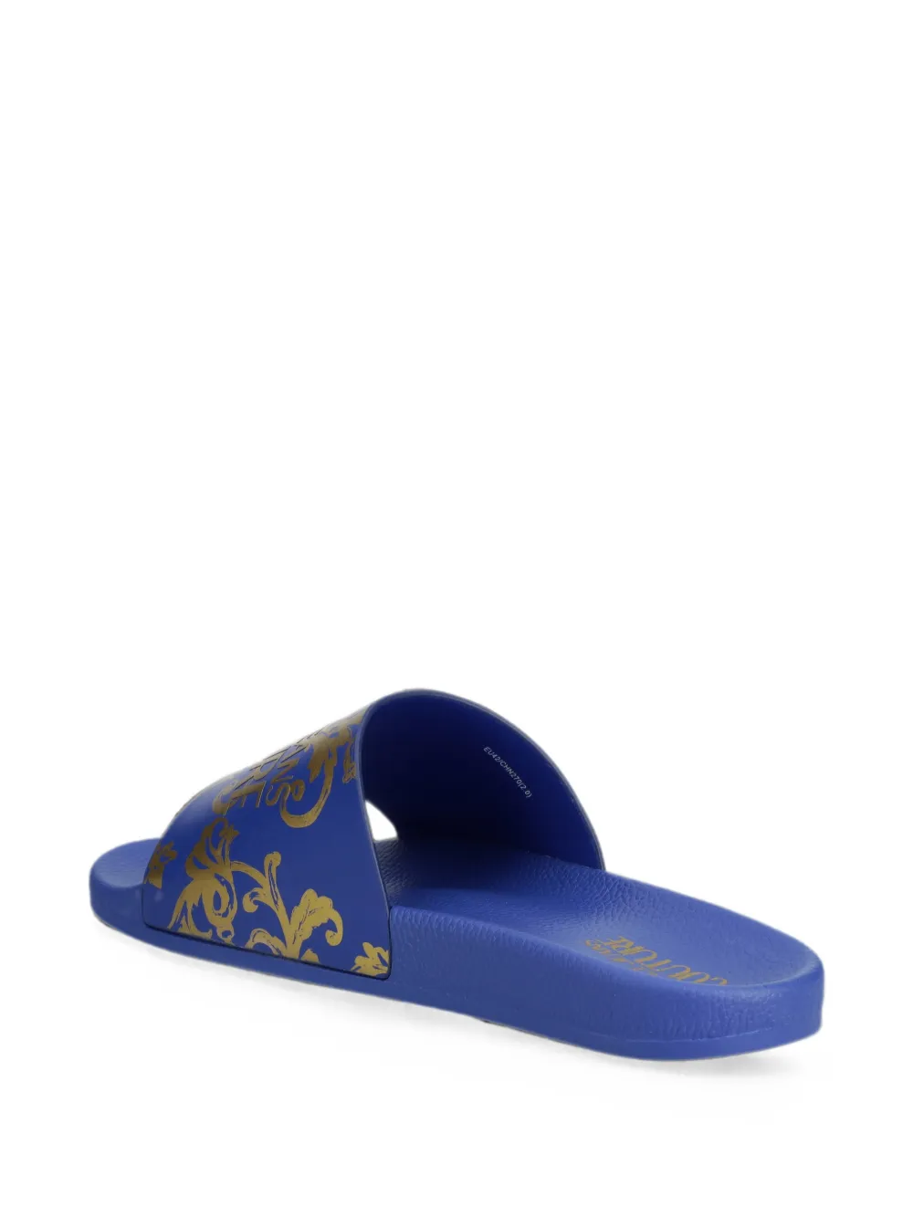 Versace Jeans Couture Baroque-print slides Blauw