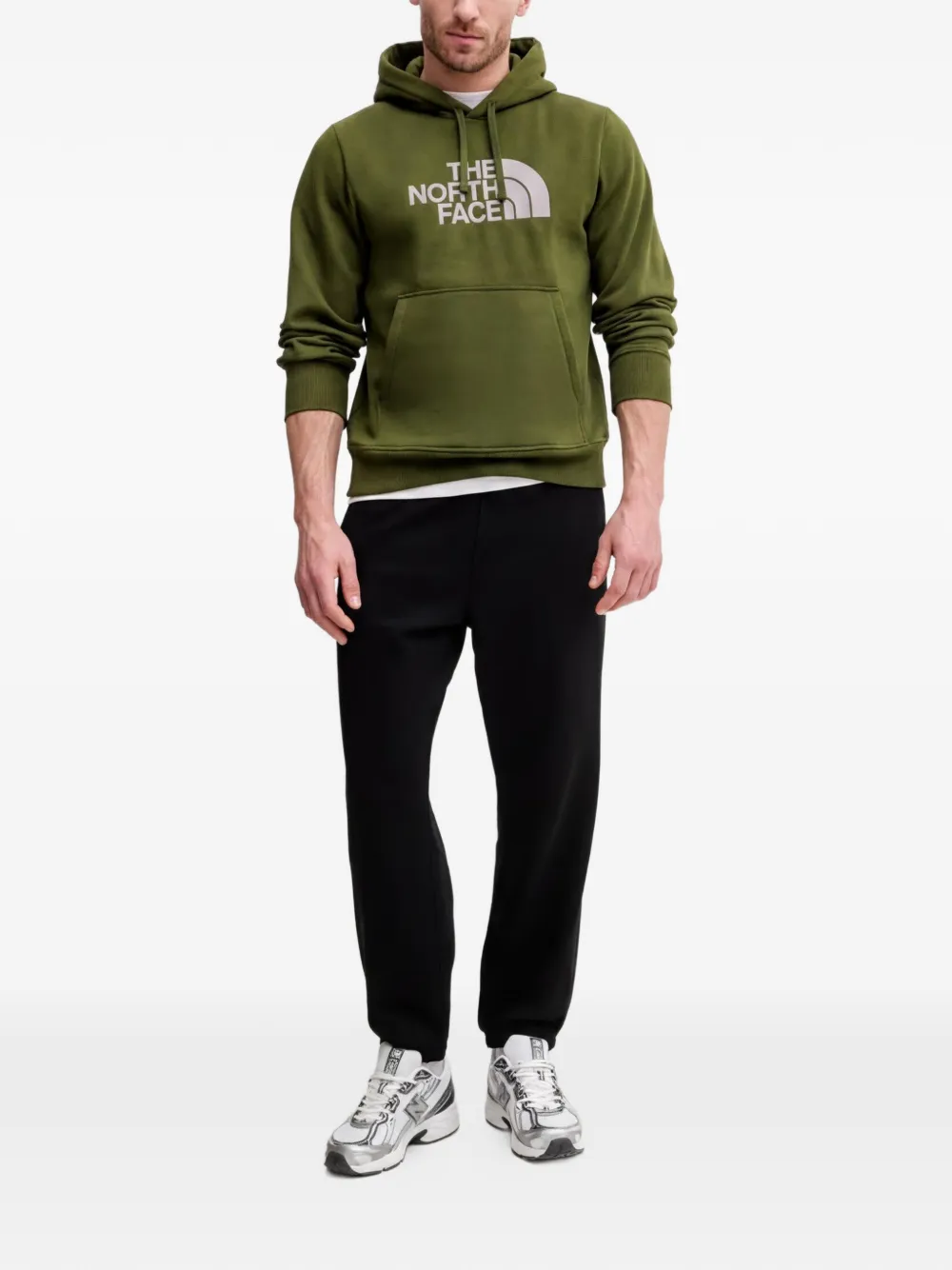 The North Face logo-print hoodie Groen