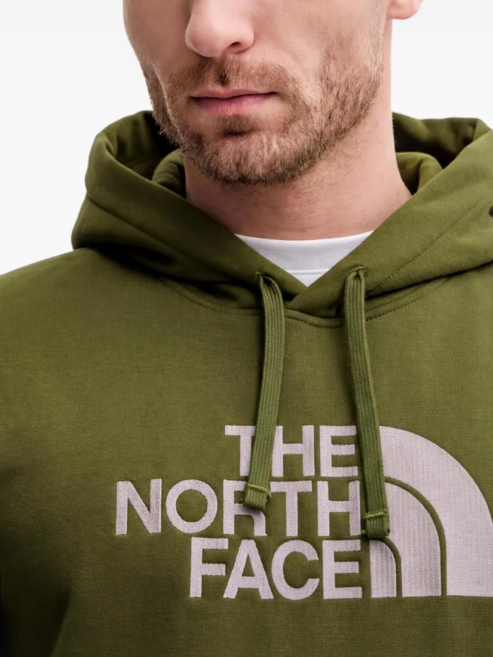 The North Face logo-print hoodie Groen