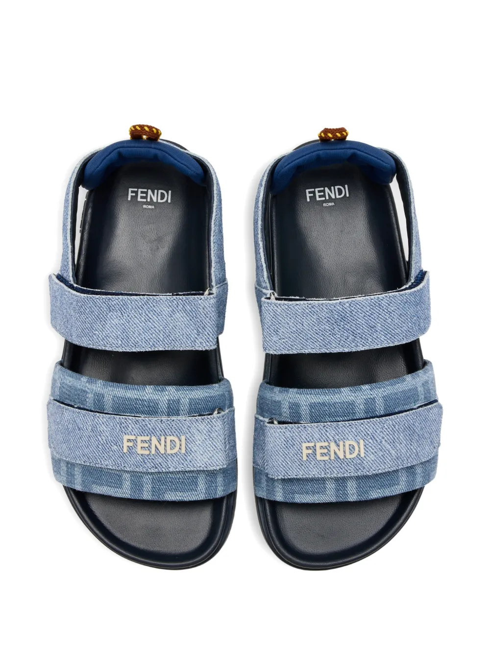Fendi Kids Sandalen met logobandje Blauw