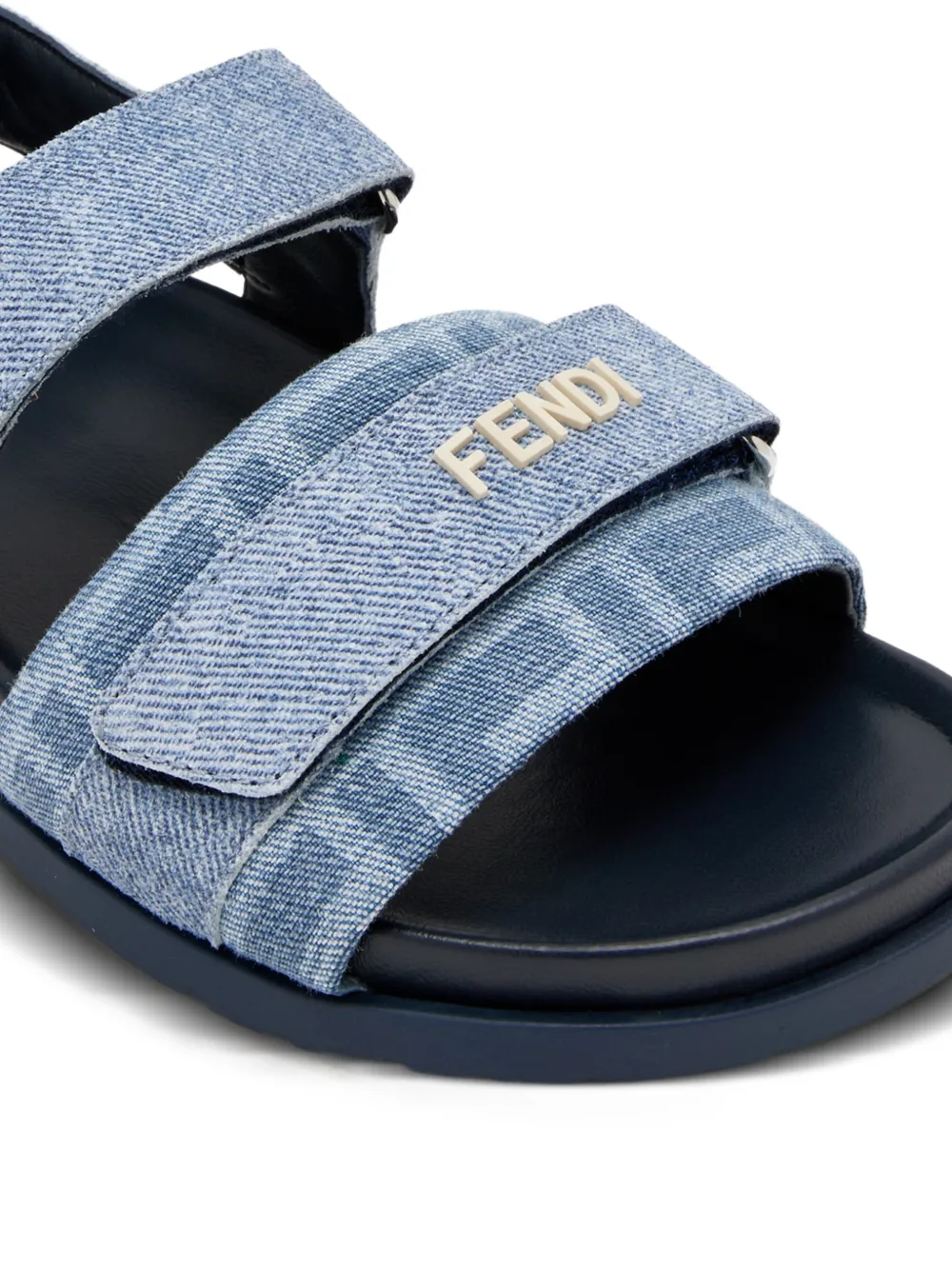 Fendi Kids Sandalen met logobandje Blauw