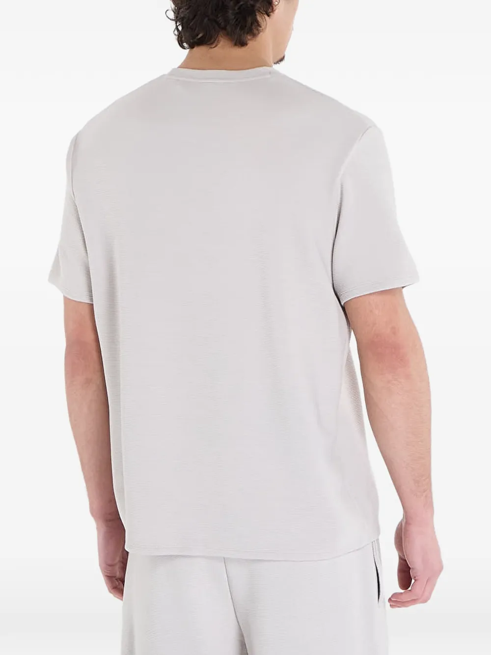 HUGO Fijngeribbeld T-shirt Grijs