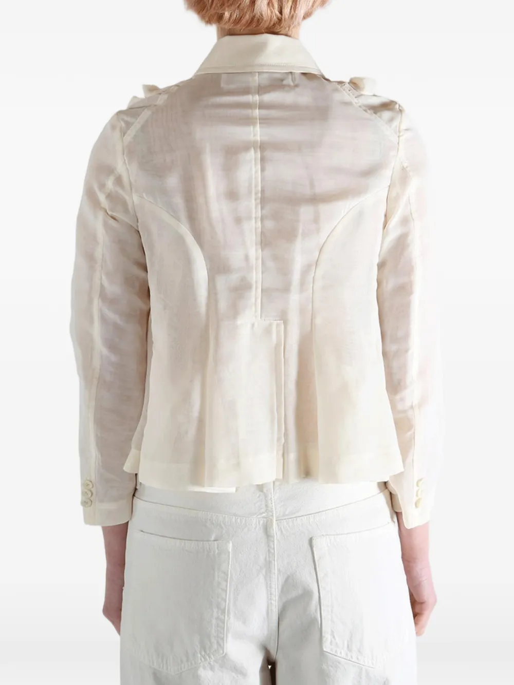 Comme Des Garçons TAO Ruffled Flower Jacket | Neutrals | FARFETCH AO