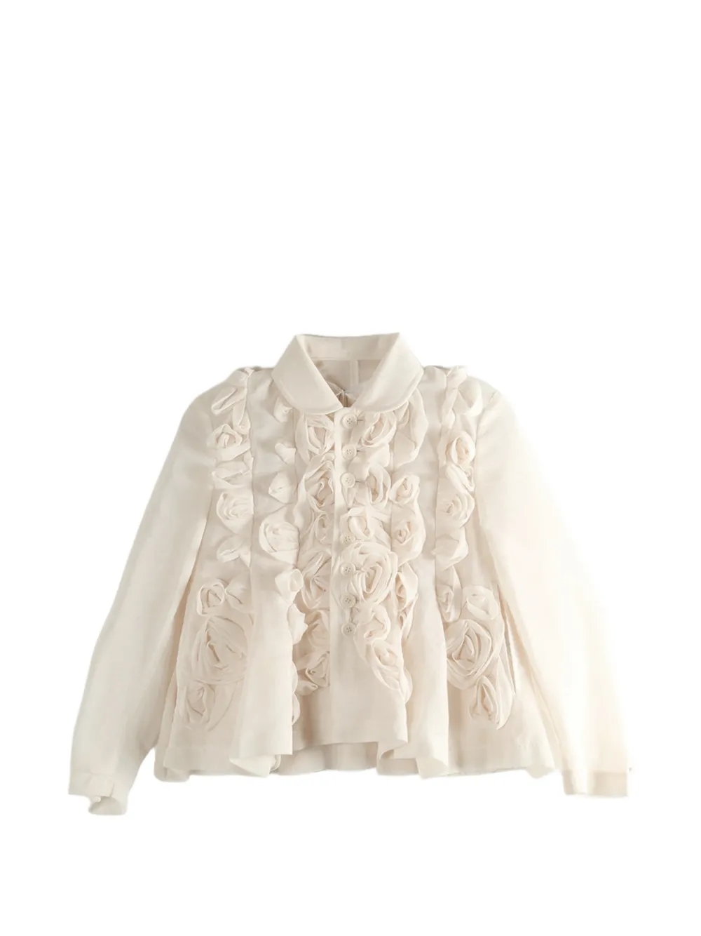 Comme des Garçons TAO ruffled flower jacket - Toni neutri