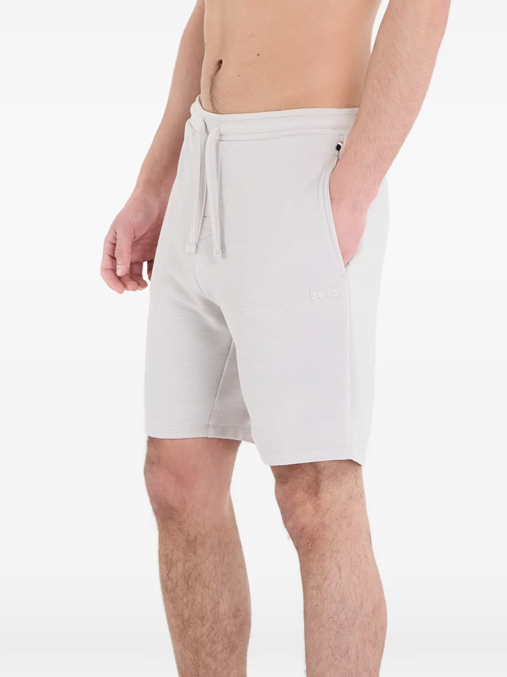HUGO Geribbelde shorts Grijs