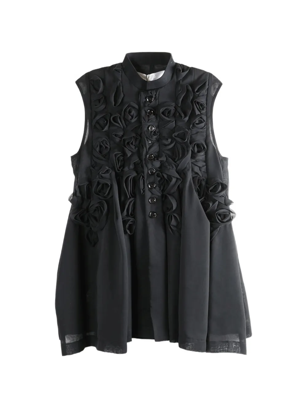 Comme des Garçons TAO rosette button shirt - Schwarz