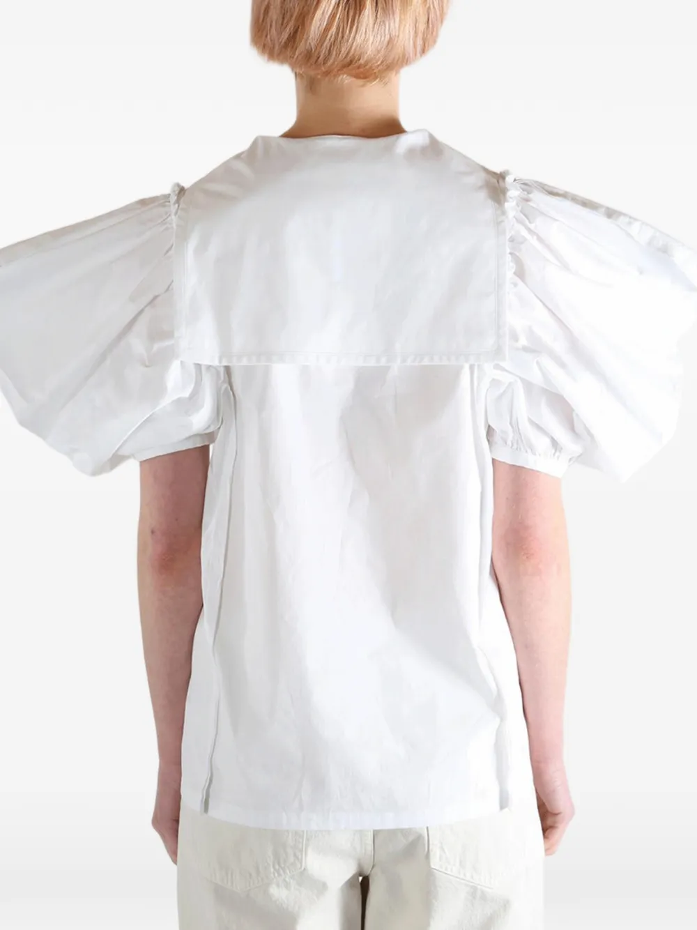 Comme des Garçons TAO Gewatteerde blouse met veters Wit