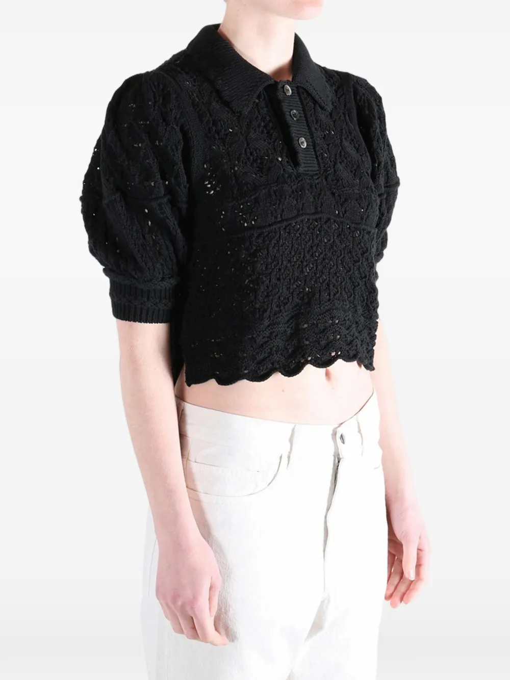 Comme des Garçons TAO Gehaakte polotop Zwart